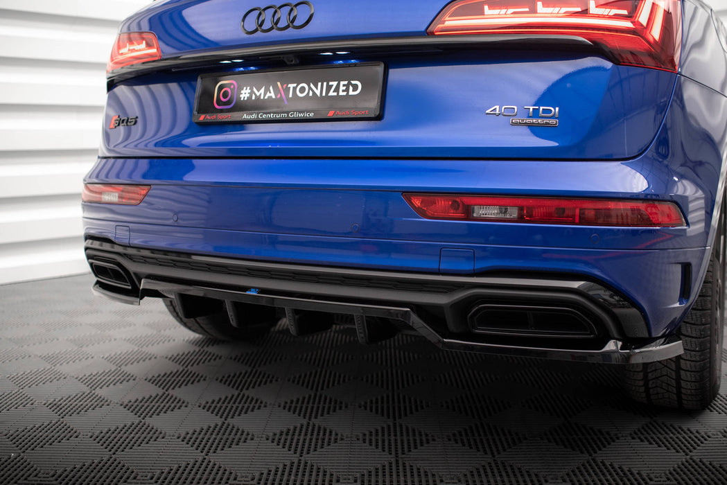 Maxton Design Rear Splitter (with vertical bars) Audi Q5 S-Line SUV Mk2 Facelift