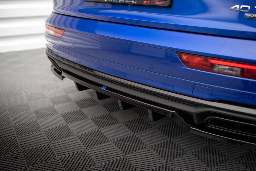 Maxton Design Rear Splitter (with vertical bars) Audi Q5 S-Line SUV Mk2 Facelift