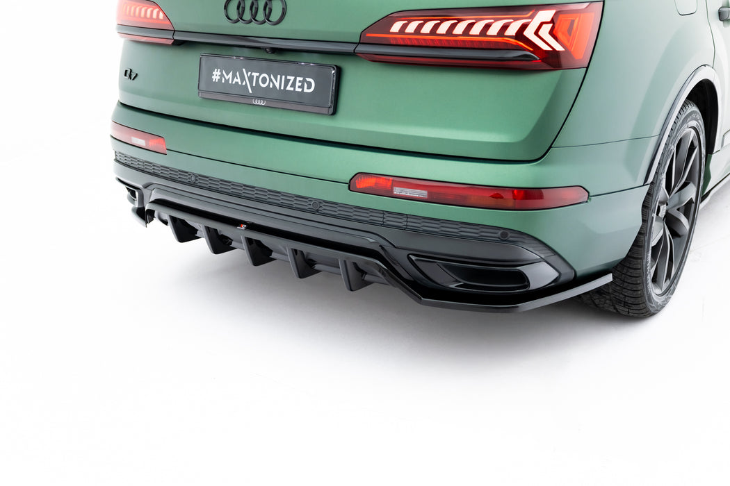 Maxton Design Rear Splitter (with vertical bars) Audi Q7 S-Line Mk2 Facelift