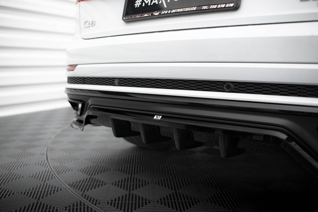 Maxton Design Rear Splitter (with vertical bars) Audi Q8 S-Line Mk1