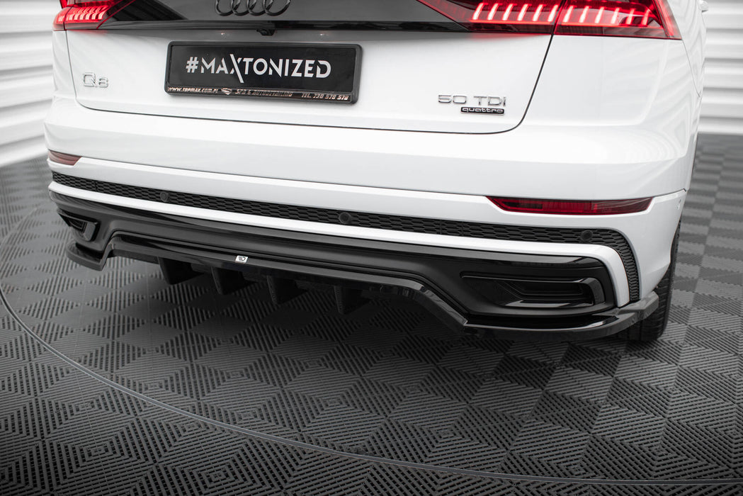 Maxton Design Rear Splitter (with vertical bars) Audi Q8 S-Line Mk1