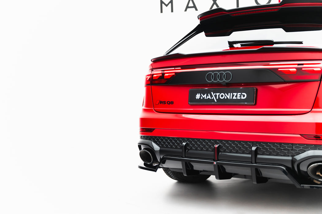 Maxton Design Rear Splitter (with vertical bars) Audi RSQ8 Mk1 Facelift