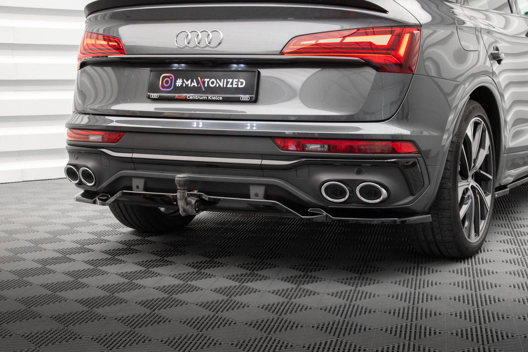 Maxton Design Rear Splitter (with vertical bars) Audi SQ5 / Q5 S-Line Sportback Mk2 Facelift