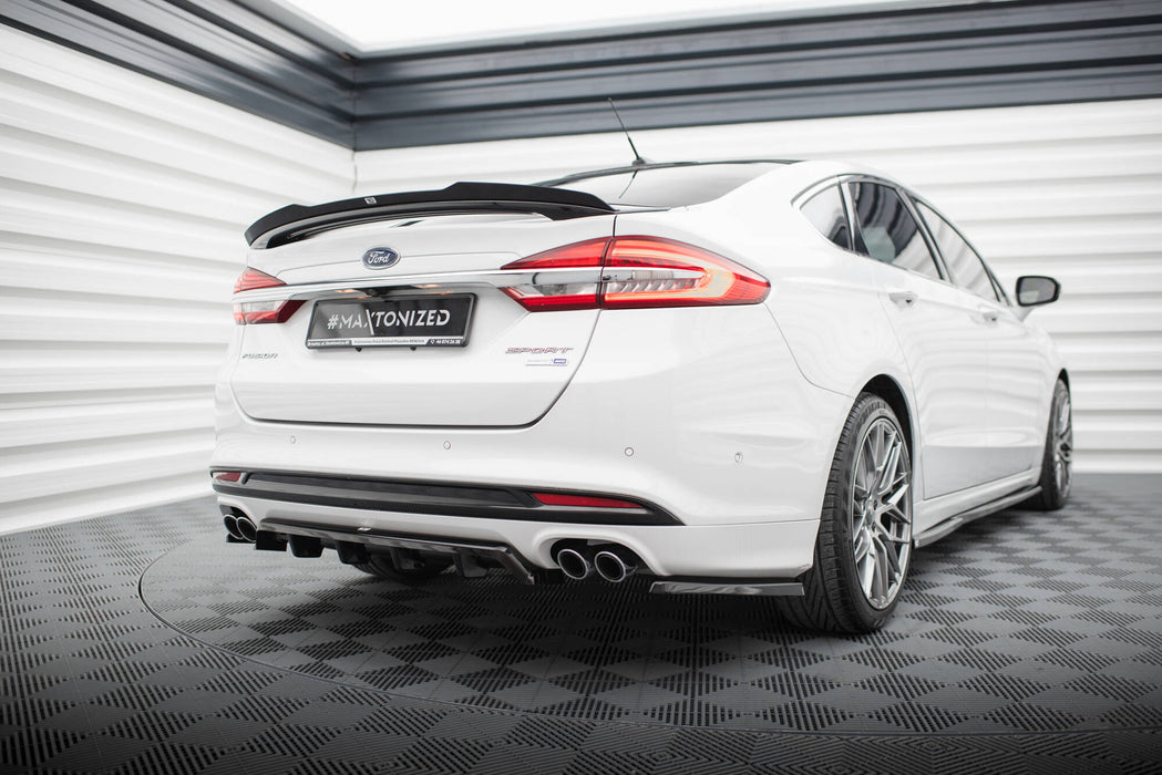 Maxton Design Rear Splitter (with vertical bars) Ford Mondeo Sport Mk5 Facelift / Fusion Sport Mk2 Facelift