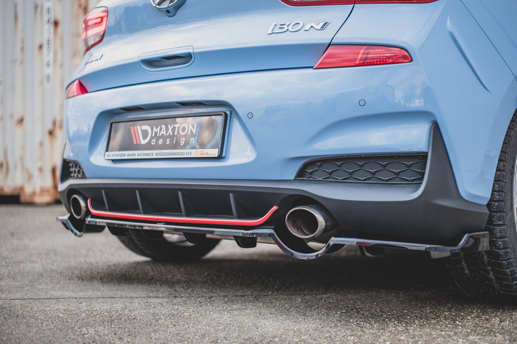 Maxton Design Rear Splitter (with vertical bars) Hyundai I30 N Mk3 Hatchback