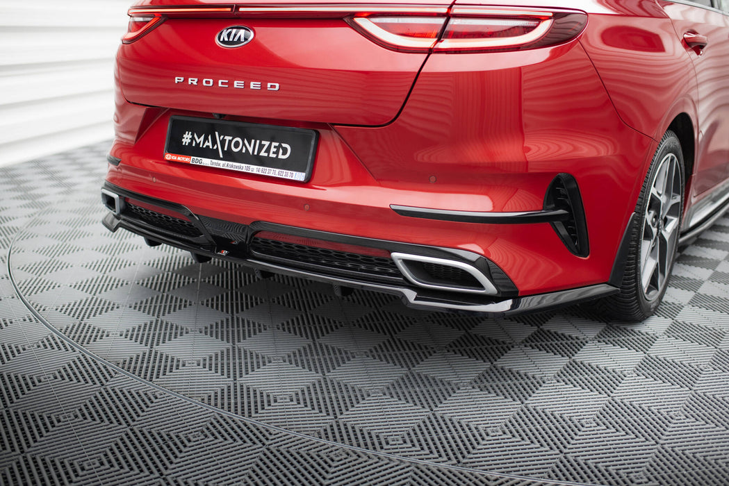 Maxton Design Rear Splitter (with vertical bars) Kia ProCeed GT-Line Mk1