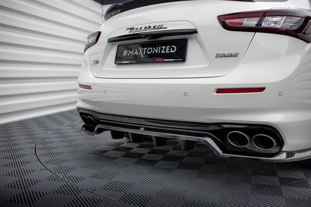 Maxton Design Rear Splitter (with vertical bars) Maserati Ghibli Mk3 Facelift