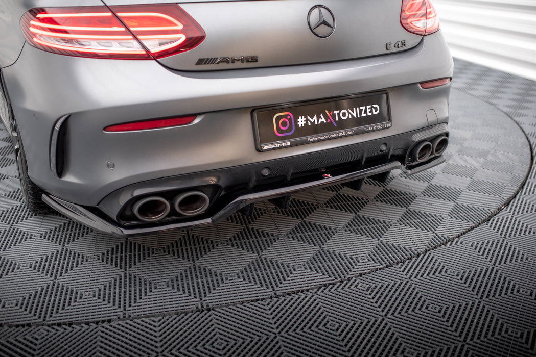 Maxton Design Rear Splitter (with vertical bars) Mercedes-AMG C43 Coupe / Cabrio C205 Facelift / A205 Facelift