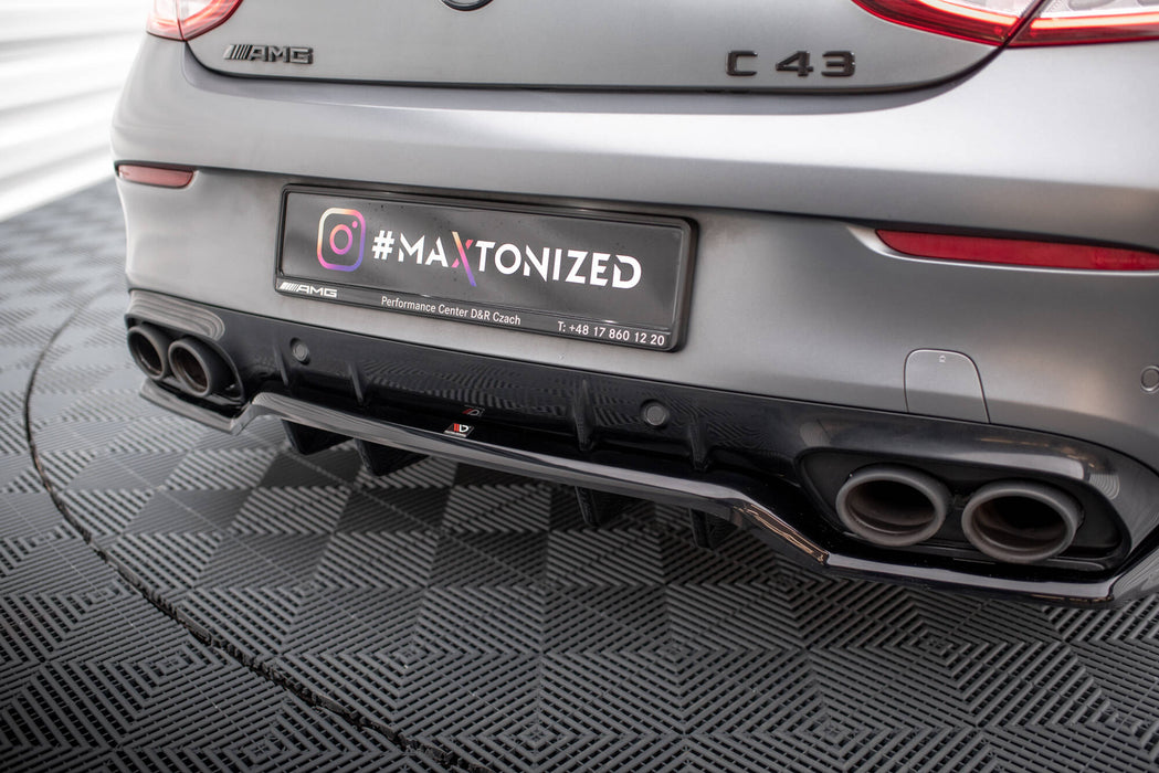 Maxton Design Rear Splitter (with vertical bars) Mercedes-AMG C43 Coupe / Cabrio C205 Facelift / A205 Facelift