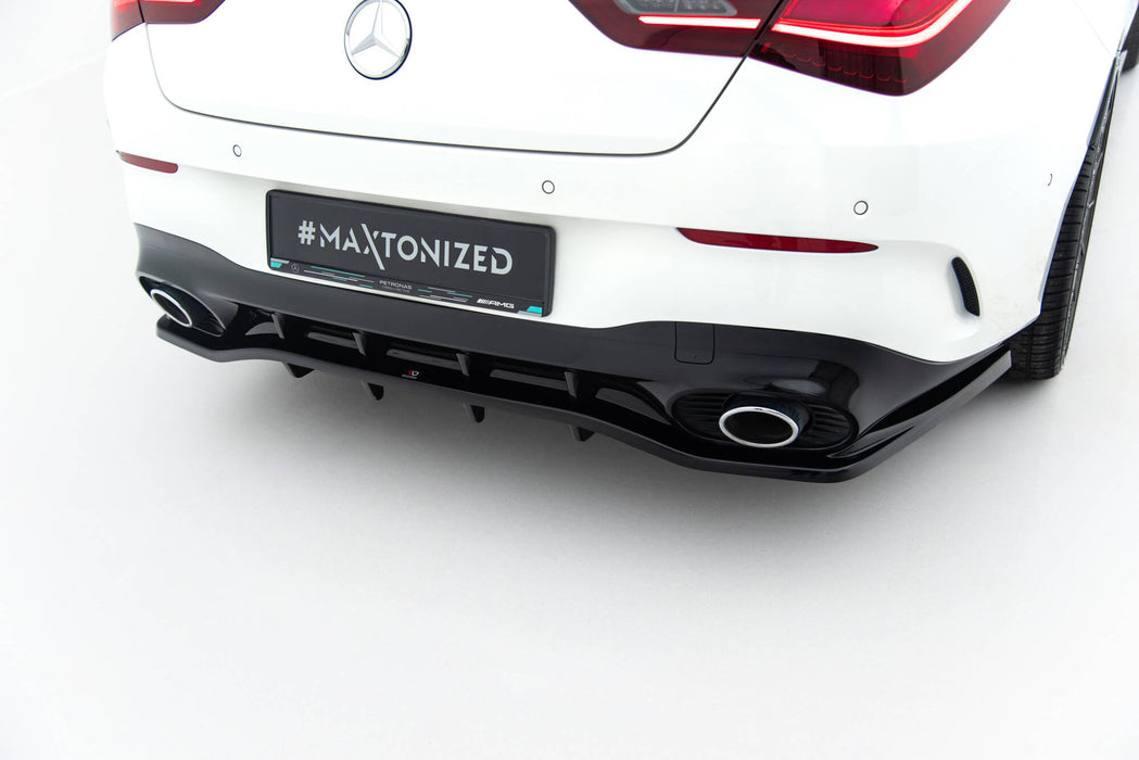 Maxton Design Rear Splitter (with vertical bars) Mercedes-AMG CLA 35  / 45  Coupe / Shooting Brake C118 Facelift / X118 Facelift