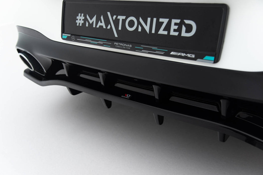 Maxton Design Rear Splitter (with vertical bars) Mercedes-AMG CLA 35  / 45  Coupe / Shooting Brake C118 Facelift / X118 Facelift
