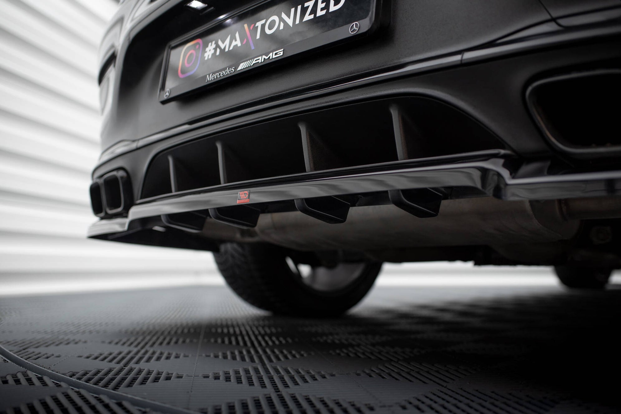 253 Cms Rear Maxton Design Rear Splitter (with vertical bars) Mercedes-AMG GLC 63 ...