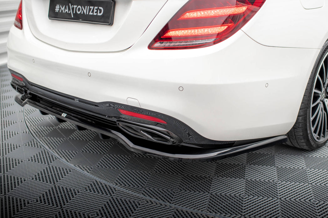 Maxton Design Rear Splitter (with vertical bars) Mercedes-Benz S AMG-Line W222 Facelift