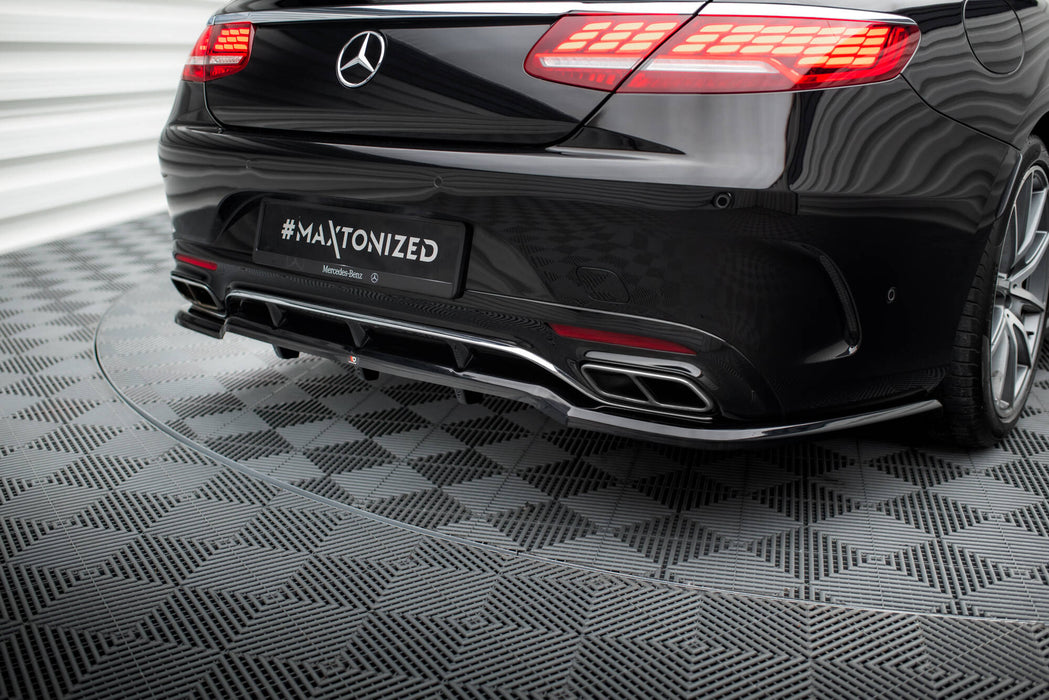 Maxton Design Rear Splitter (with vertical bars) Mercedes-Benz S Coupe AMG-Line C217 Facelift