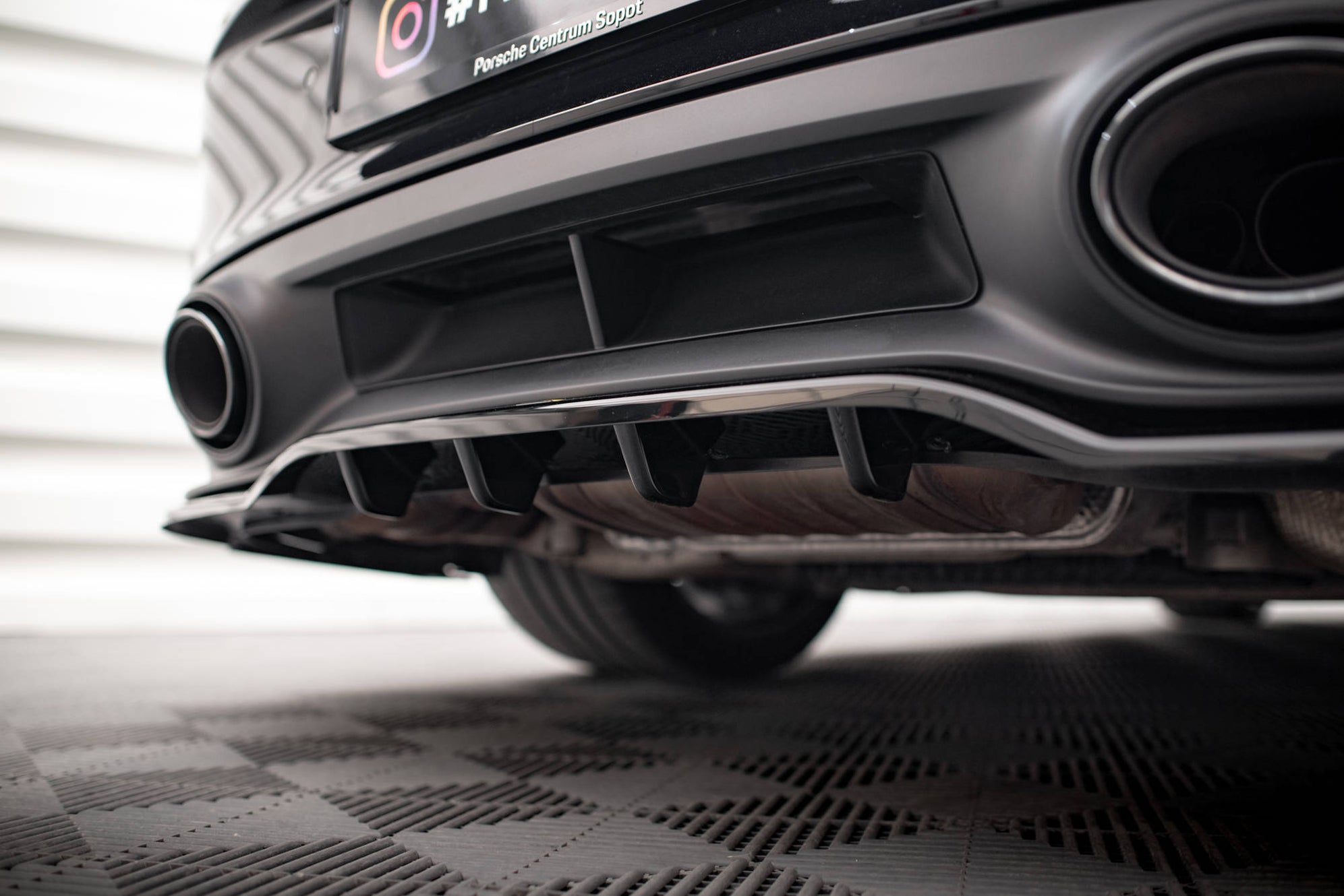 Maxton Design Rear Splitter (with vertical bars) Porsche 911 Turbo S 9 ...