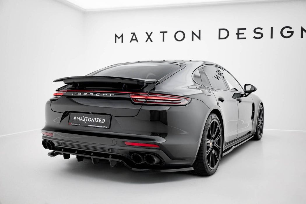 Maxton Design Rear Splitter (with vertical bars) Porsche Panamera Turbo S E-Hybrid / Panamera E-Hybrid / Panamera 4S 971