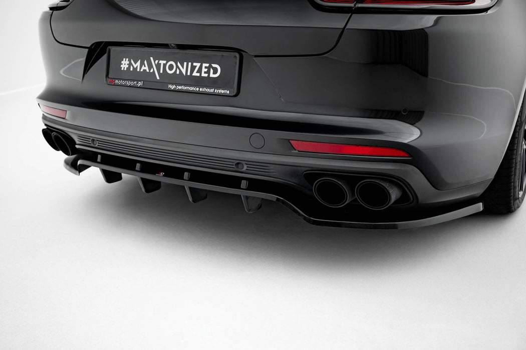 Maxton Design Rear Splitter (with vertical bars) Porsche Panamera Turbo S E-Hybrid / Panamera E-Hybrid / Panamera 4S 971