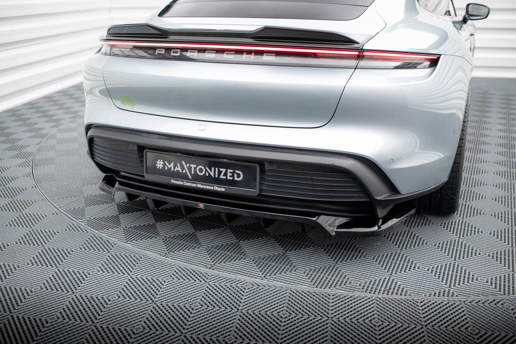 Maxton Design Rear Splitter (with vertical bars) Porsche Taycan / Taycan 4 / Taycan 4S / Taycan GTS Mk1