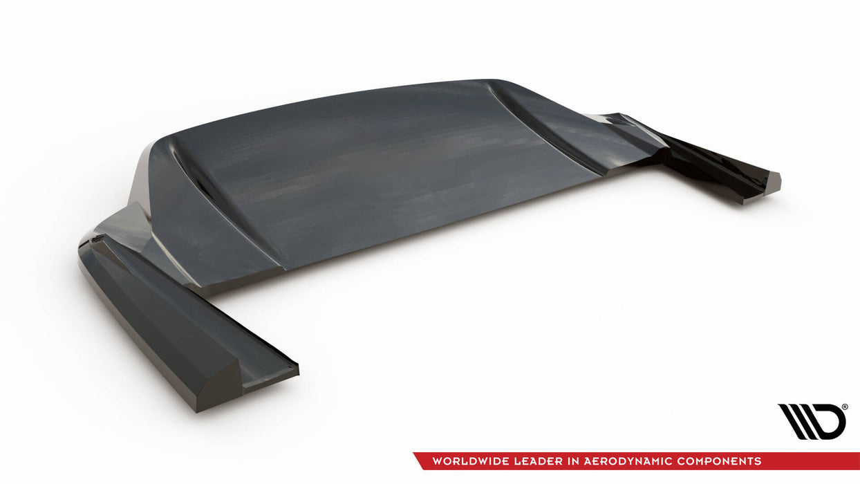 Maxton Design Rear Splitter (with vertical bars) Porsche Taycan / Taycan 4 / Taycan 4S / Taycan GTS Mk1