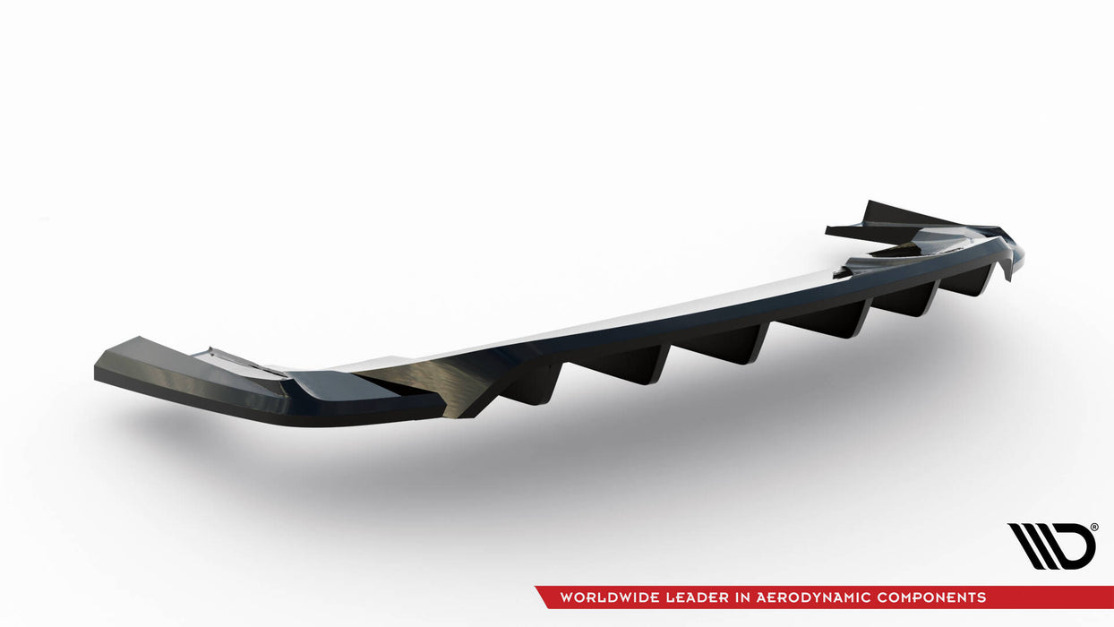 Maxton Design Rear Splitter (with vertical bars) Porsche Taycan / Taycan 4 / Taycan 4S / Taycan GTS Mk1