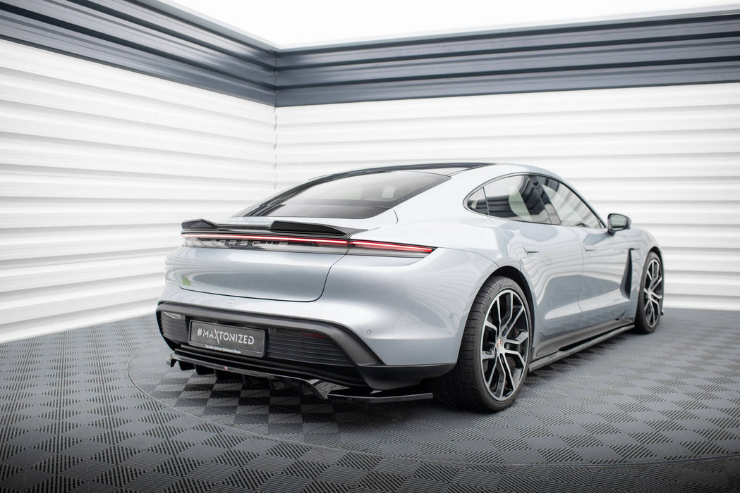 Maxton Design Rear Splitter (with vertical bars) Porsche Taycan / Taycan 4 / Taycan 4S / Taycan GTS Mk1