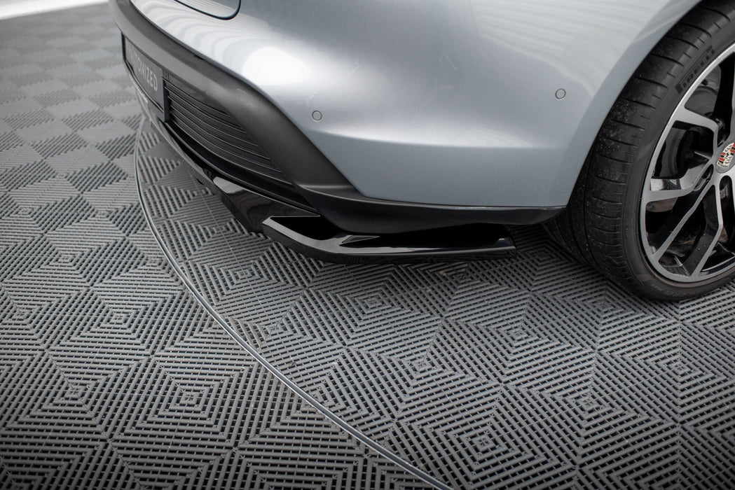 Maxton Design Rear Splitter (with vertical bars) Porsche Taycan / Taycan 4 / Taycan 4S / Taycan GTS Mk1