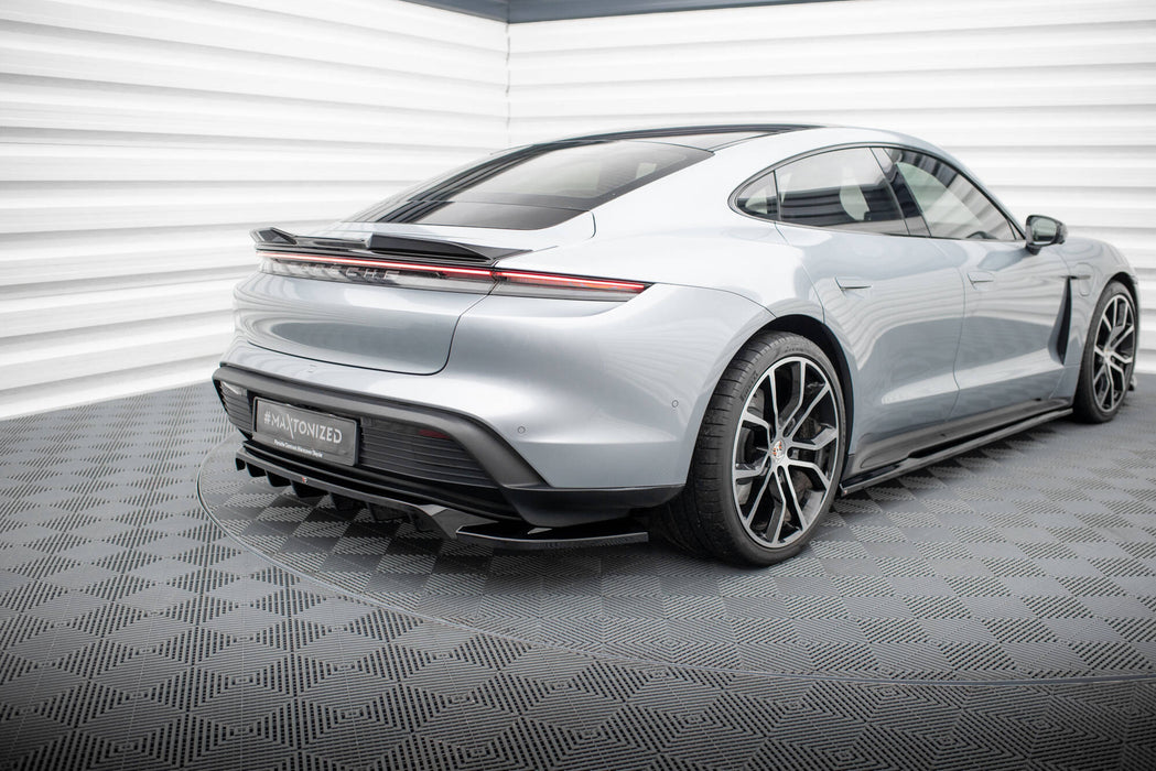Maxton Design Rear Splitter (with vertical bars) Porsche Taycan / Taycan 4 / Taycan 4S / Taycan GTS Mk1