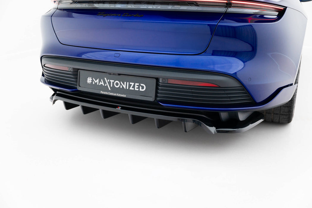 Maxton Design Rear Splitter (with vertical bars) Porsche Taycan Turbo S Mk1