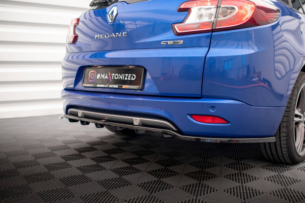 Maxton Design Rear Splitter (with vertical bars) Renault Megane GT Line Grandtour Mk3 Facelift