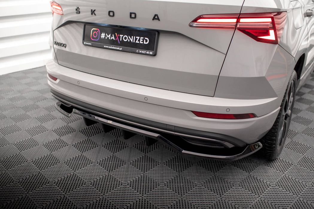 Maxton Design Rear Splitter (with vertical bars) Skoda Karoq Sportline Mk1 Facelift