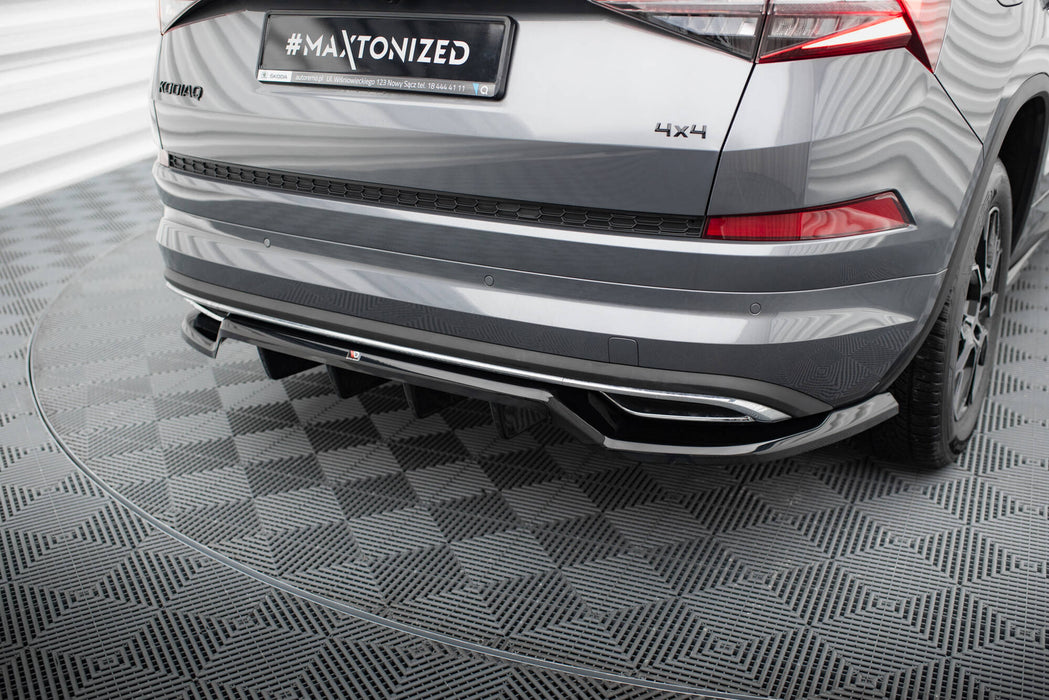 Maxton Design Rear Splitter (with vertical bars) Skoda Kodiaq Sportline Mk1 / Mk1 Facelift