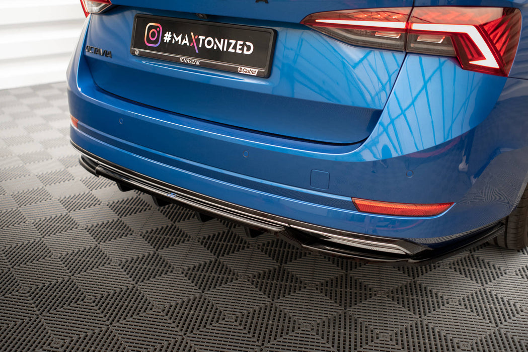 Maxton Design Rear Splitter (with vertical bars) Skoda Octavia Sportline Mk4