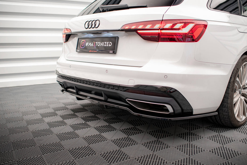 Maxton Design Rear Splitter (with vertical bars) V.1 Audi A4 S-Line B9 Facelift