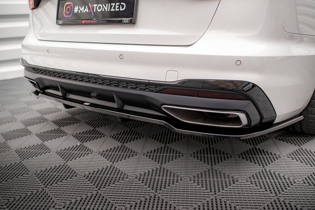 Maxton Design Rear Splitter (with vertical bars) V.1 Audi A4 S-Line B9 Facelift
