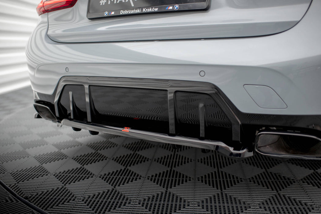 Maxton Design Rear Splitter (with vertical bars) V.1 BMW M340i G20 / G21 Facelift