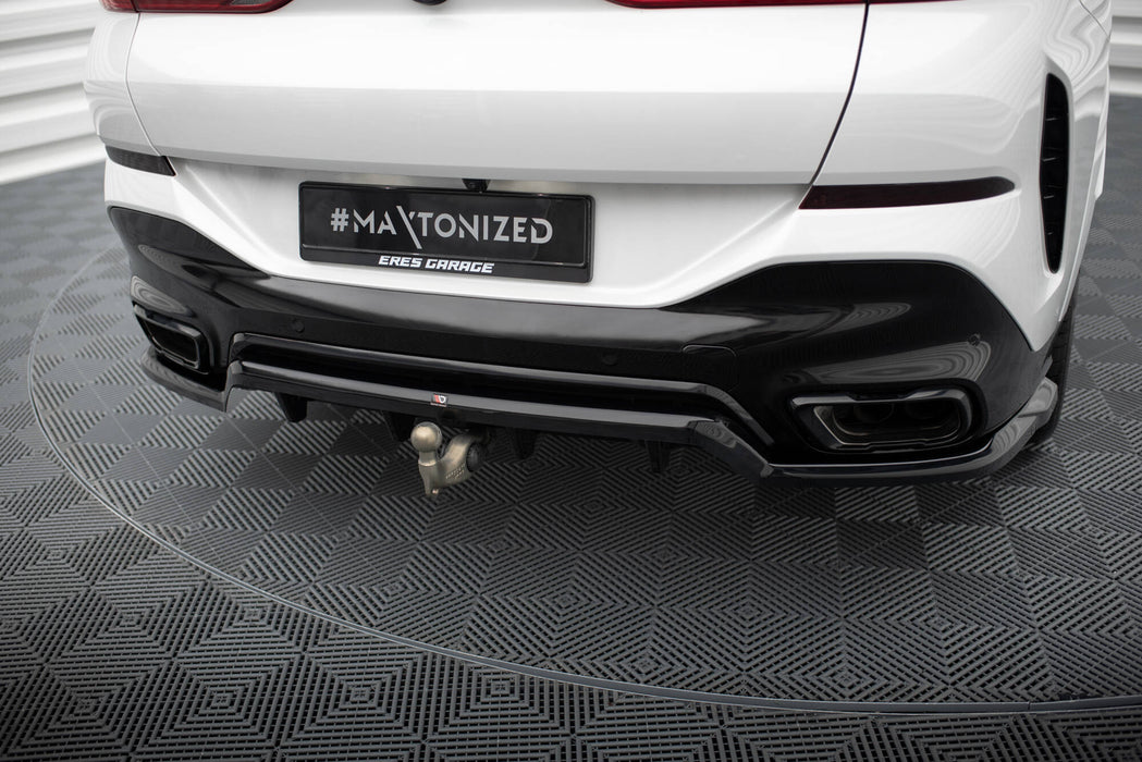 Maxton Design Rear Splitter (with vertical bars) V.1 BMW X6 M-Pack G06 Facelift