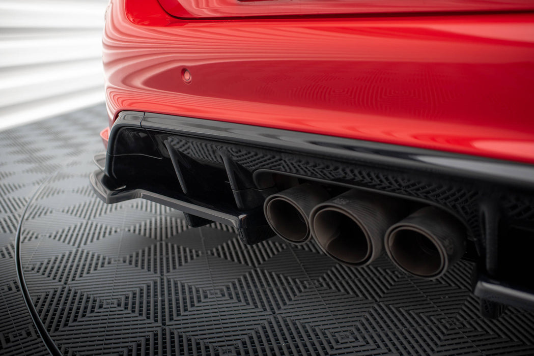 Maxton Design Rear Splitter (with vertical bars) V.1 + Flaps Honda Civic Type-R Mk 11