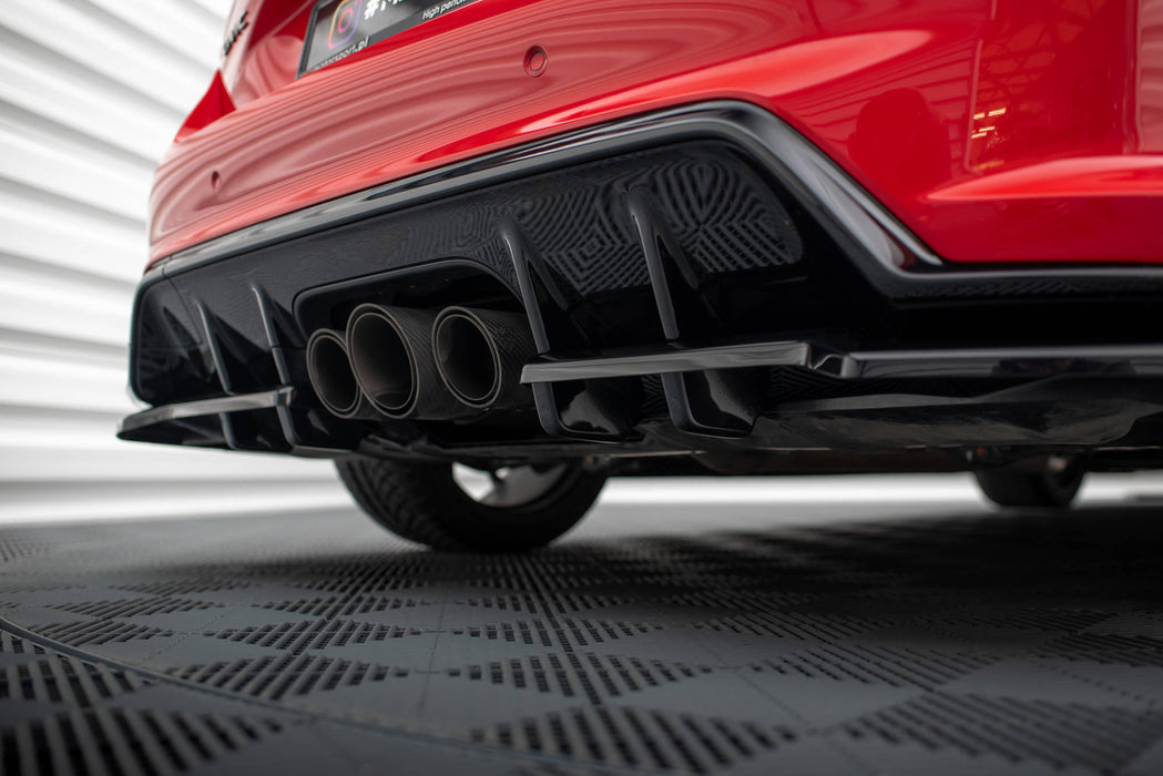Maxton Design Rear Splitter (with vertical bars) V.1 + Flaps Honda Civic Type-R Mk 11