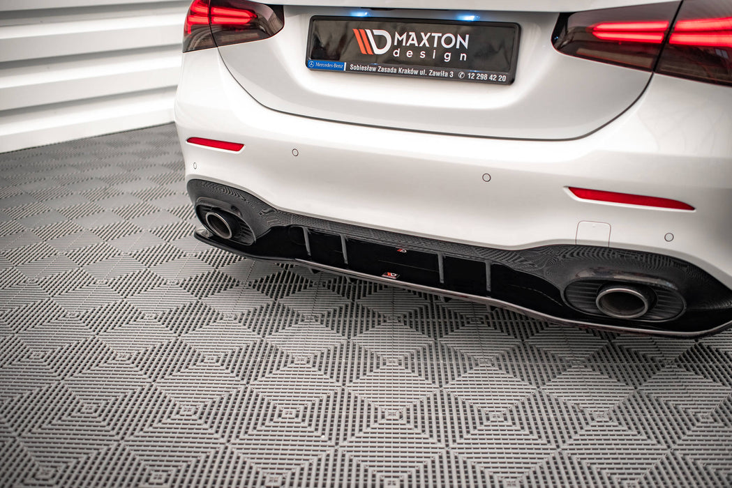 Maxton Design Rear Splitter (with vertical bars) V.1 Mercedes A 35 AMG Sedan V177