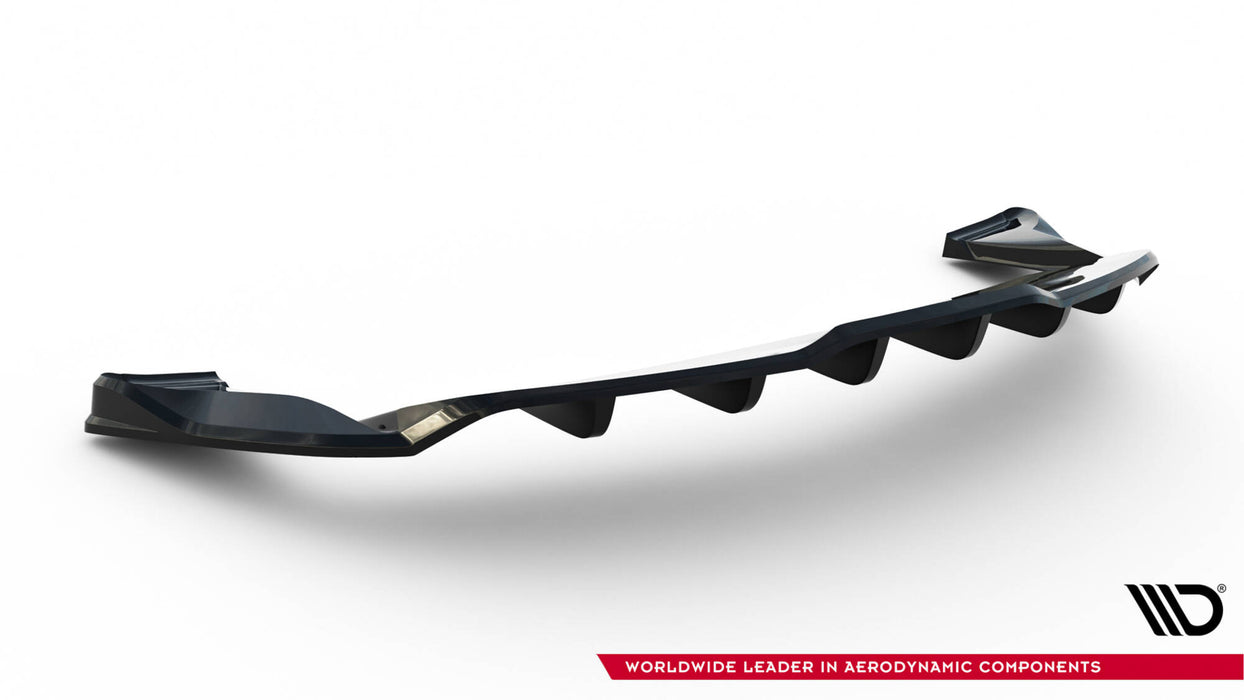 Maxton Design Rear Splitter (with vertical bars) V.1 Tesla Model S Plaid Mk1 Facelift