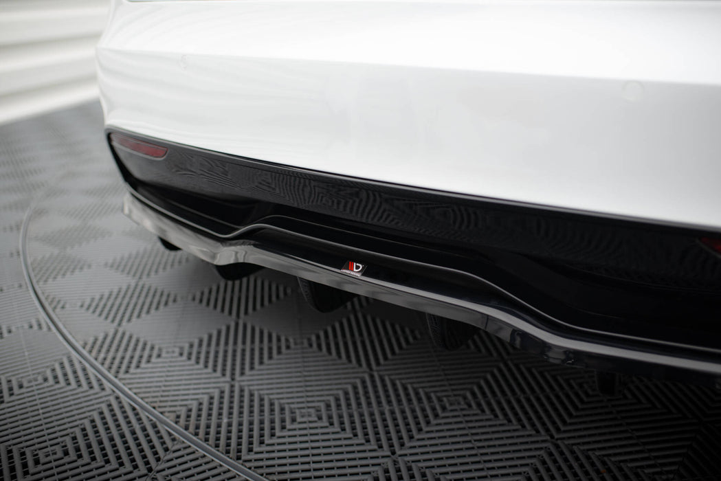 Maxton Design Rear Splitter (with vertical bars) V.1 Tesla Model S Plaid Mk1 Facelift