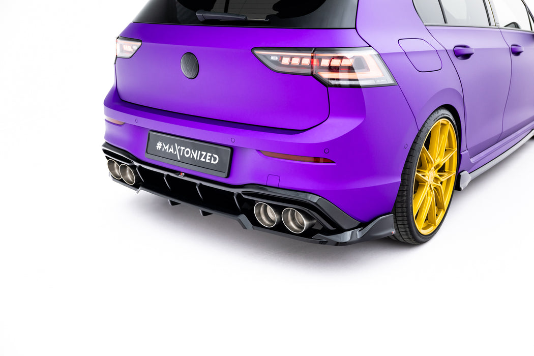 Maxton Design Rear Splitter (with vertical bars) V.1 Volkswagen Golf R  Mk8 / Mk8 Facelift