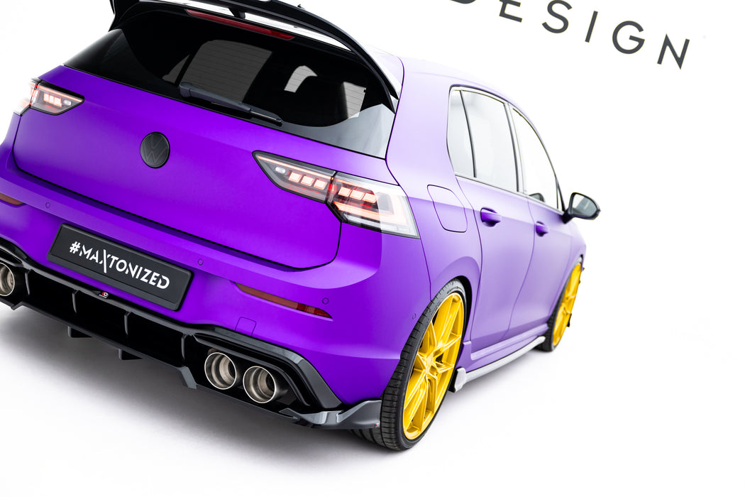 Maxton Design Rear Splitter (with vertical bars) V.1 Volkswagen Golf R  Mk8 / Mk8 Facelift