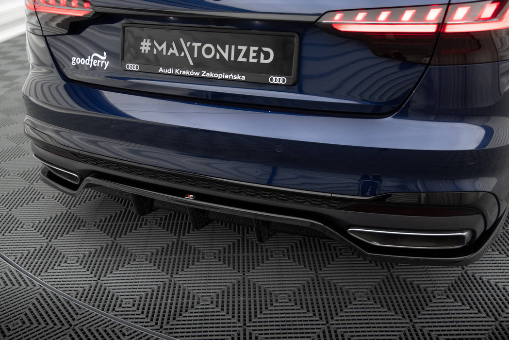 Maxton Design Rear Splitter (with vertical bars) V.2 Audi A4 S-Line B9 Facelift