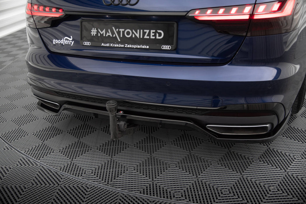 Maxton Design Rear Splitter (with vertical bars) V.2 Audi A4 S-Line B9 Facelift