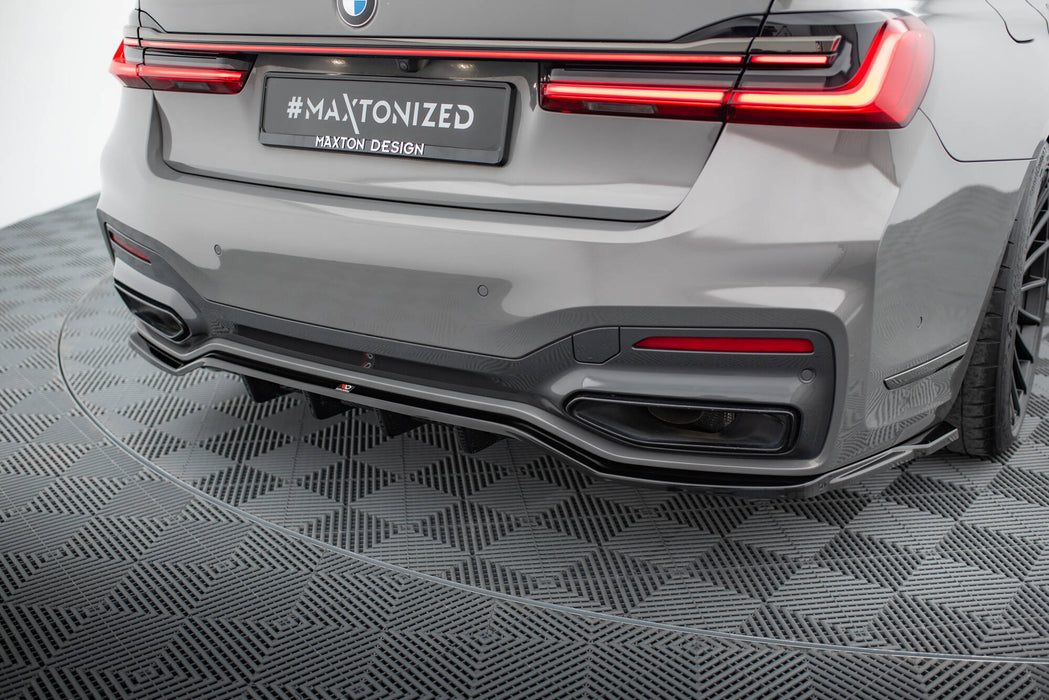 Maxton Design Rear Splitter (with vertical bars) V.2 BMW 7 M-Pack G11 / G12 Facelift