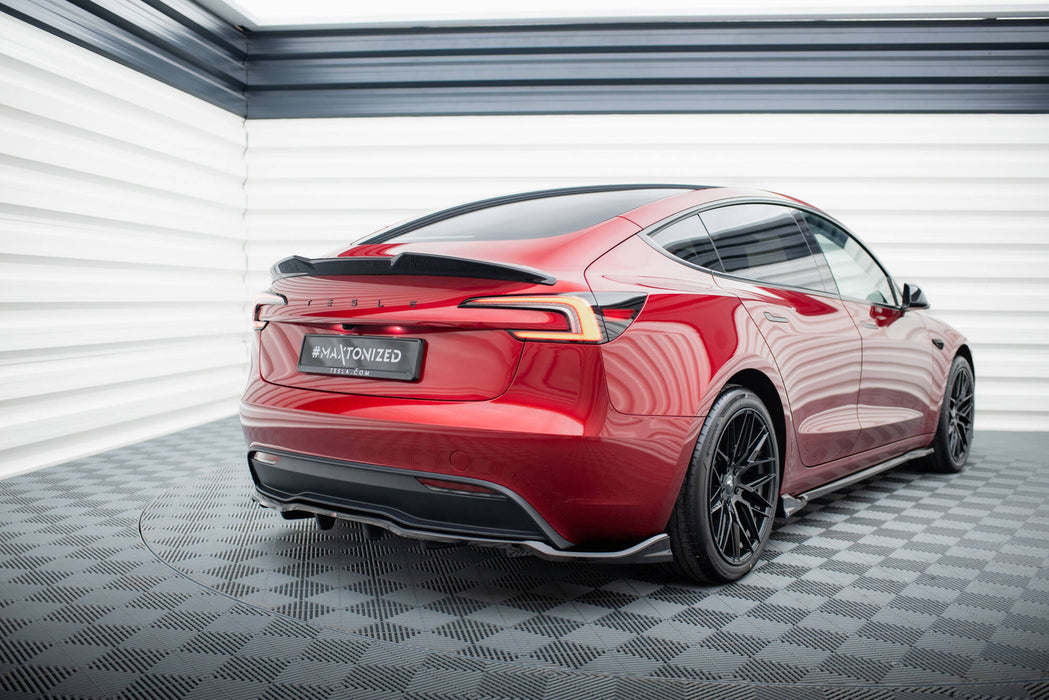 Maxton Design Rear Splitter (with vertical bars) V.2 Tesla Model 3 Project Highland(Facelift)
