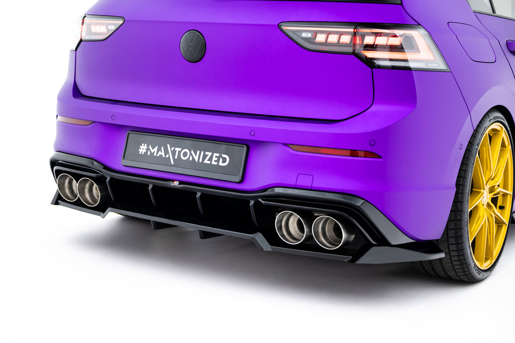 Maxton Design Rear Splitter (with vertical bars) V.2 Volkswagen Golf R  Mk8 / Mk8 Facelift