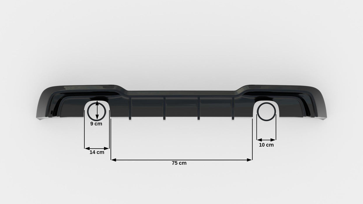 Maxton Design Rear Valance Audi A3 S-Line Sportback 8V Facelift (Version with single exhausts on both sides)