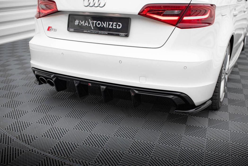 Maxton Design Rear Valance Audi A3 S-Line Sportback 8V (Version with dual exhausts tips on one side)